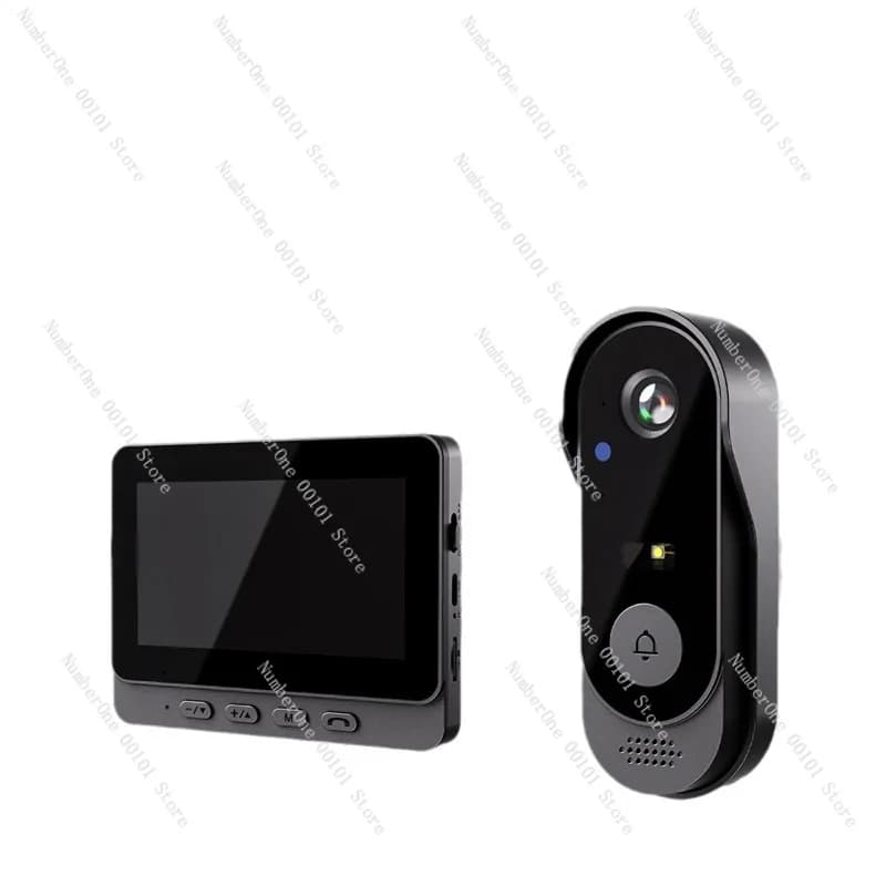 Videocitofono Intelligente Impermeabile con Schermo Interno, Nessun Collegamento Richiesto, Monitoraggio Sicurezza Domestica, Interfono, Visione Notturna HD, Snapshot