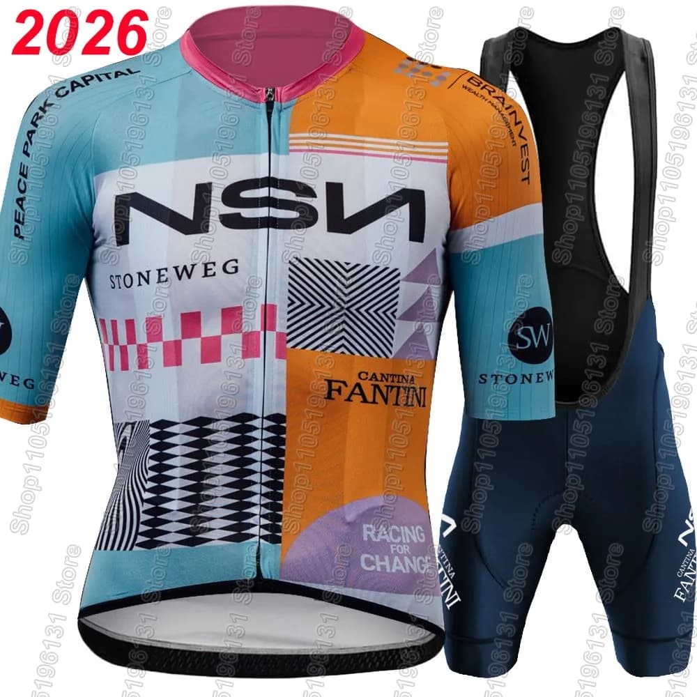 NSN Team 2026 Cycling Jersey Set Summer Man Bike Clothing Kit Road Bike Shirts Jumpsuit Shorts with Bicycle Seats MTB Maillot