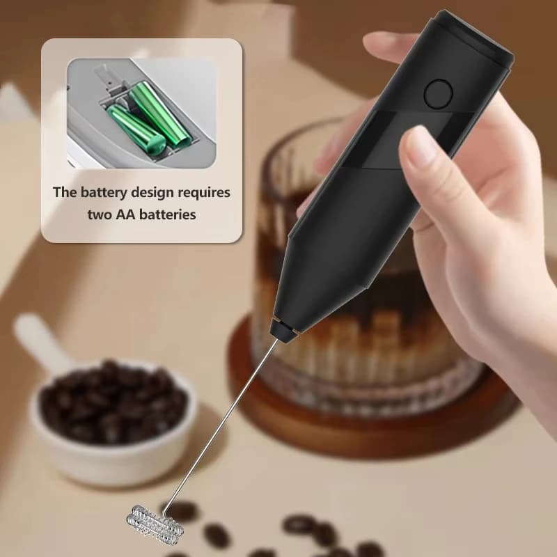 Handheld Battery AA Electric Coffee Blender Milk Frother Kitchen Cream Whisk Jam Butter Mixer - Portable Kitchen Appliance