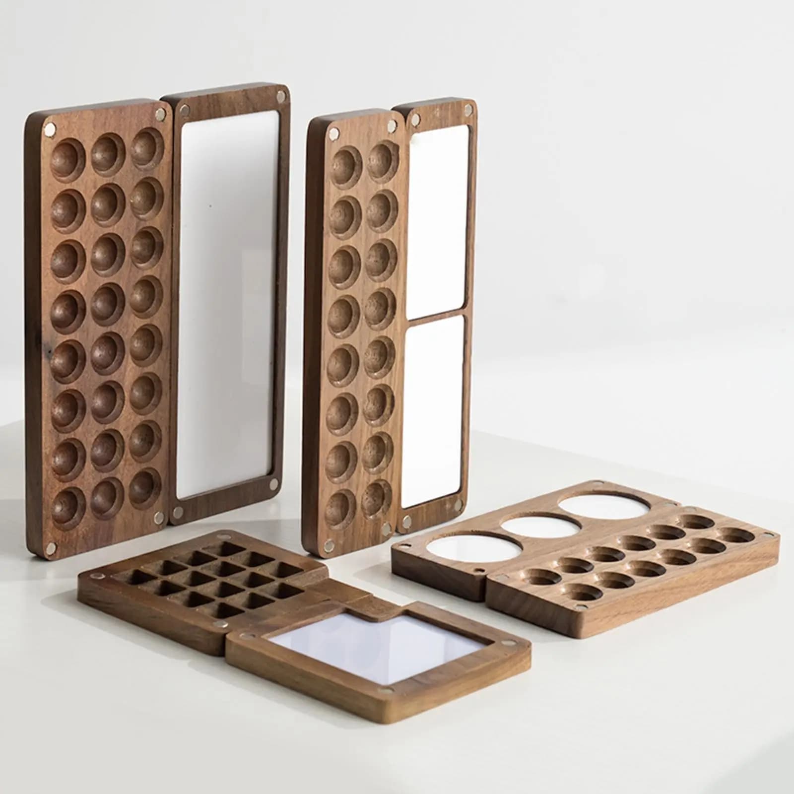Empty Palette Wooden Paint Box Travel Paint Case Paint Container Artist Paint Pallet Wood Palette Tray Oil Painting Supplies
