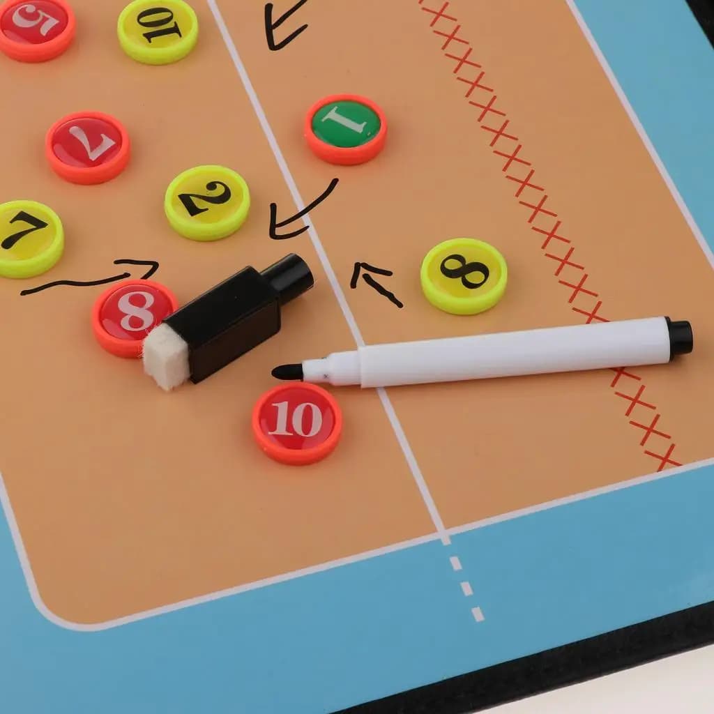 Double Sided Volleyball Coaching Board PU Magnetic Clipboard Lightweight Clip Volleyball Tools for Coaches and Trainers