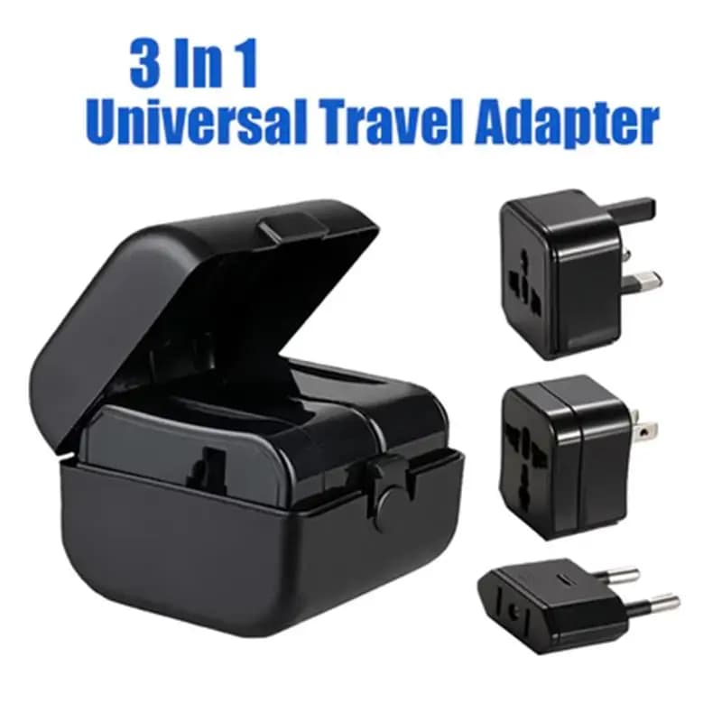 Adattatore universale 3 in 1 per prese multiple, convertitore di corrente, per viaggi internazionali