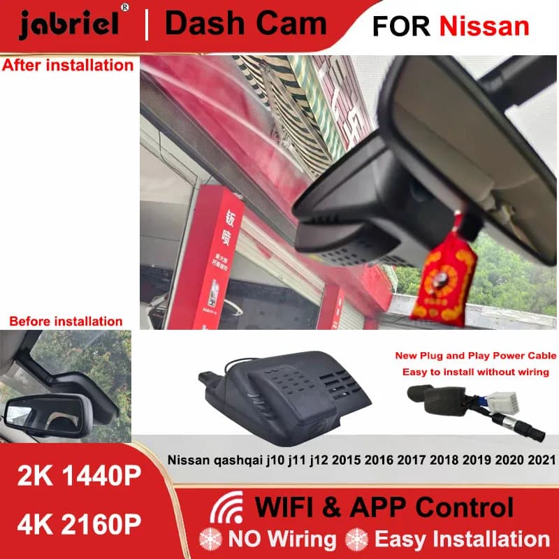 Telecamera DVR per Auto Jabriel 2K 4K Wifi Plug and Play per Nissan Qashqai J10 J11 J12 2015-2021