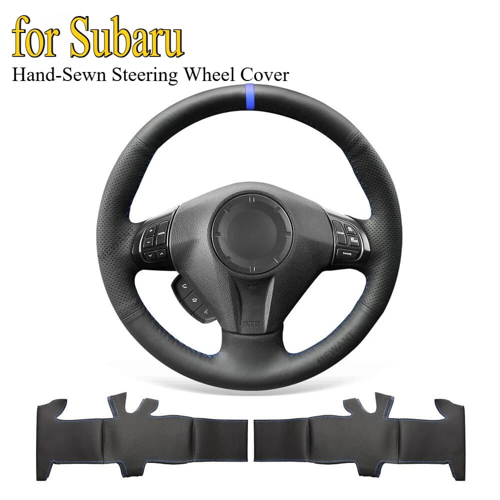 Coprivolante in pelle PU antiscivolo cucito a mano fai-da-te per Subaru Forester Impreza WRX Legacy Accessori interni per auto