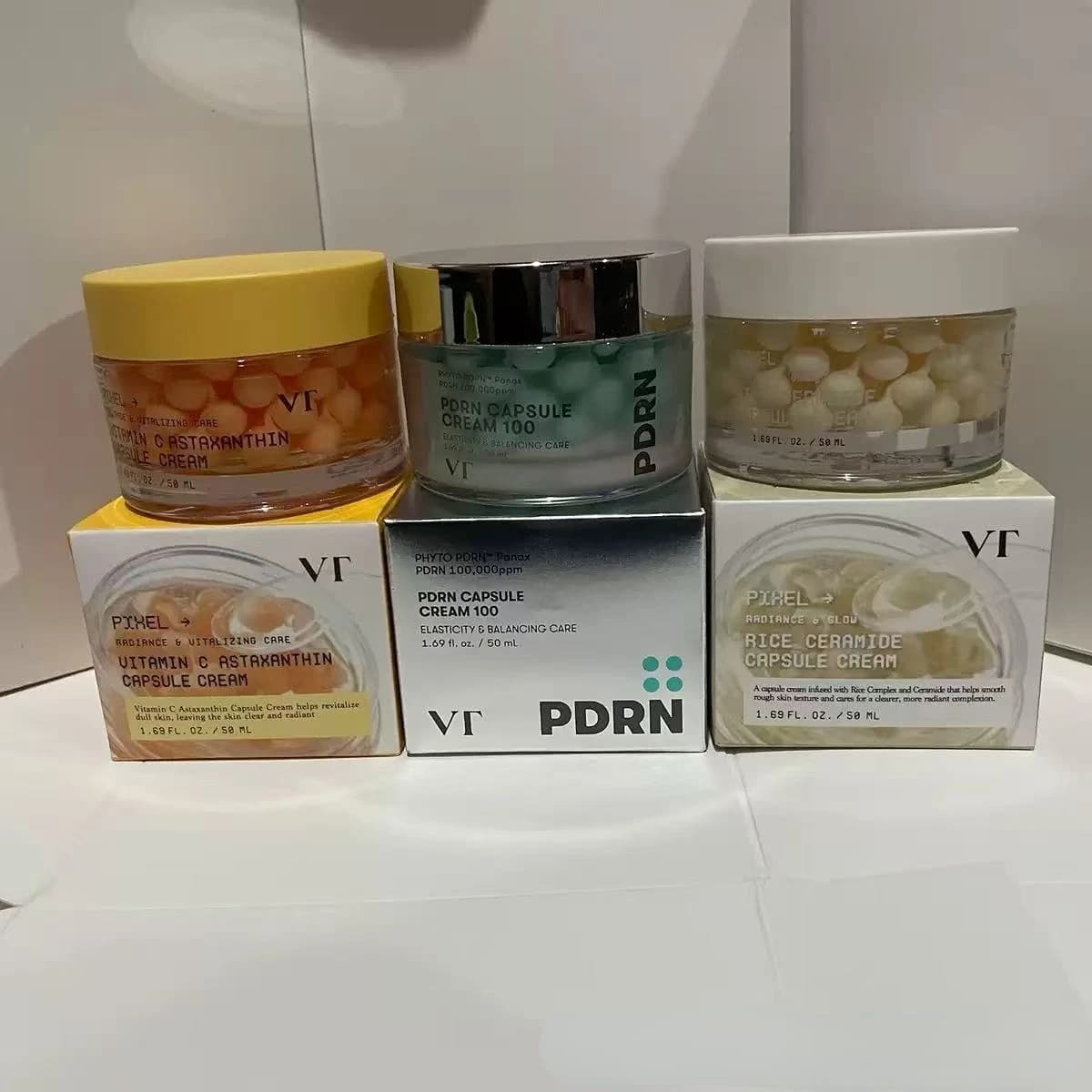 VT 100,000ppm PDRN Capsule Cream, Rice Ceramide & Vitamin C Astaxanthin Cream for Skin Barrier Care, Plumping, Even Tone, Smooth