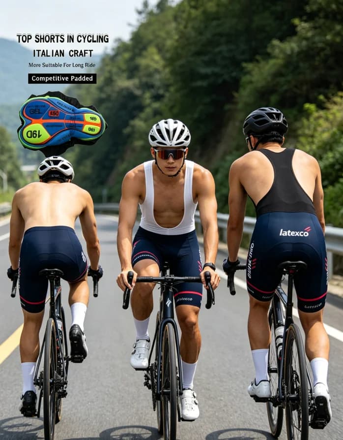 Pantaloncini da Ciclismo QUICK STEP in Lycra, con Imbottitura in Gel 19D, Traspiranti, da Uomo, per MTB, Estivi, ad Asciugatura Rapida