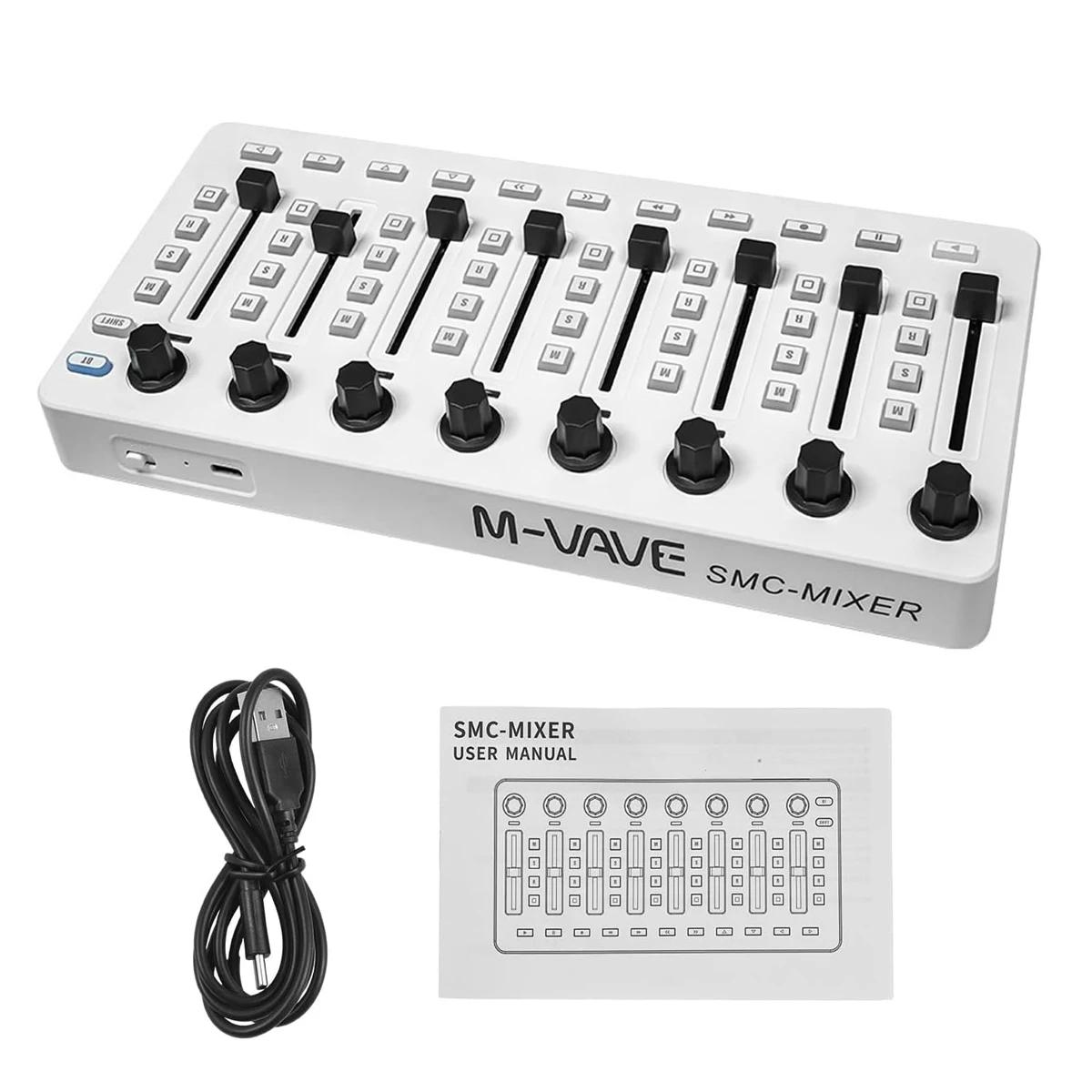 M-VAVE SMC-Mixer wireless MIDI controller, 43 buttons 8 fader 8 knobs, portable DAW controller for Ableton/FL Studio/Cubase
