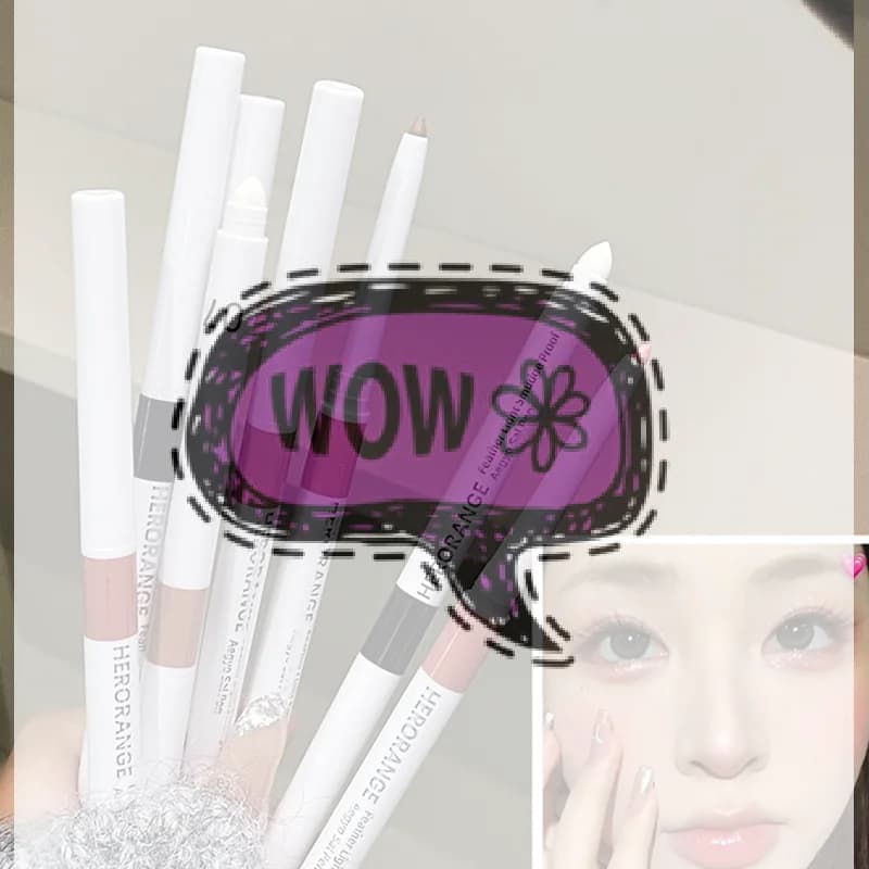 HERORANGE Glitter Diamond Silkworm Pencil Peach Shimmer Highlighter Aegyo Sal Stick Brighten Eye Shadow Pen Makeup Cosmetic