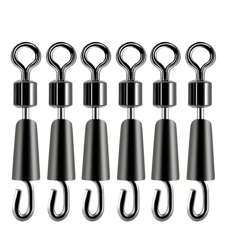 30-90pcs Bearing Swivel Fishing Connector Stainless Steel Carp Fishing Accessories Snap Fishhook Lure Solid Ring Swivel Tackle