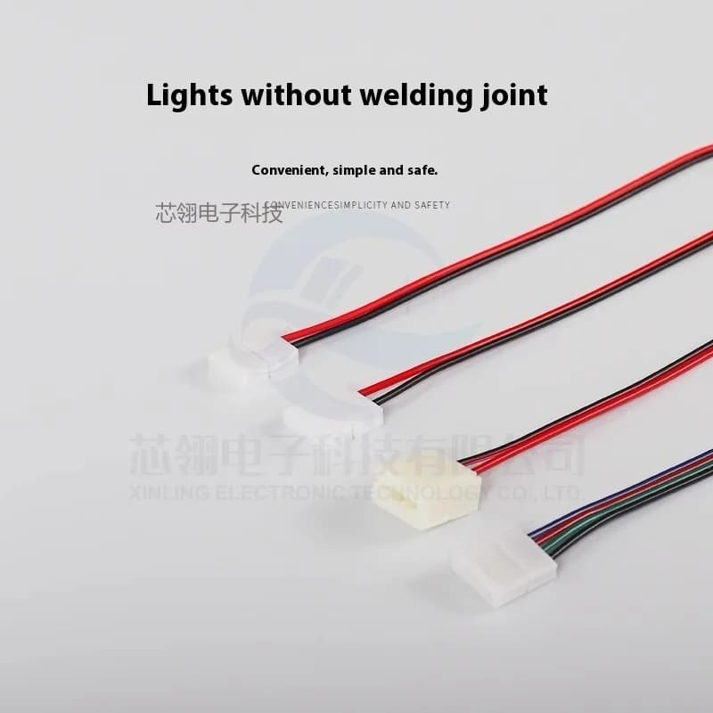 Striscia luminosa a led a bassa tensione, testa senza saldatura, connettore rapido a scatto, linea di collegamento 5050, striscia luminosa 2835, 120 luci, 12V, 24V
