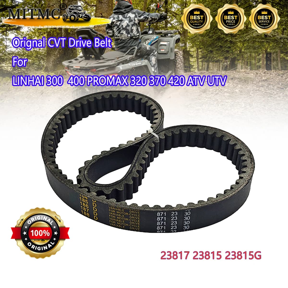 Cinghia di trasmissione CVT originale 871-23-30 23X871 per LINHAI 300 400 PROMAX 320 370 420 ATV UTV
