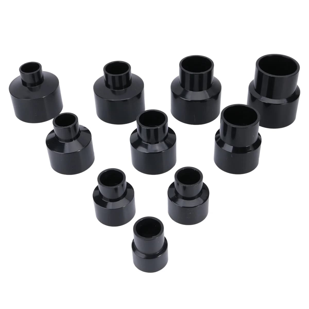 Raccordo Riduttore in UPVC Nero 20/25/32/40/50mm per Tubi Acquario, Giunto Riduttore per Acquario, Raccordi per Tubi Acquario