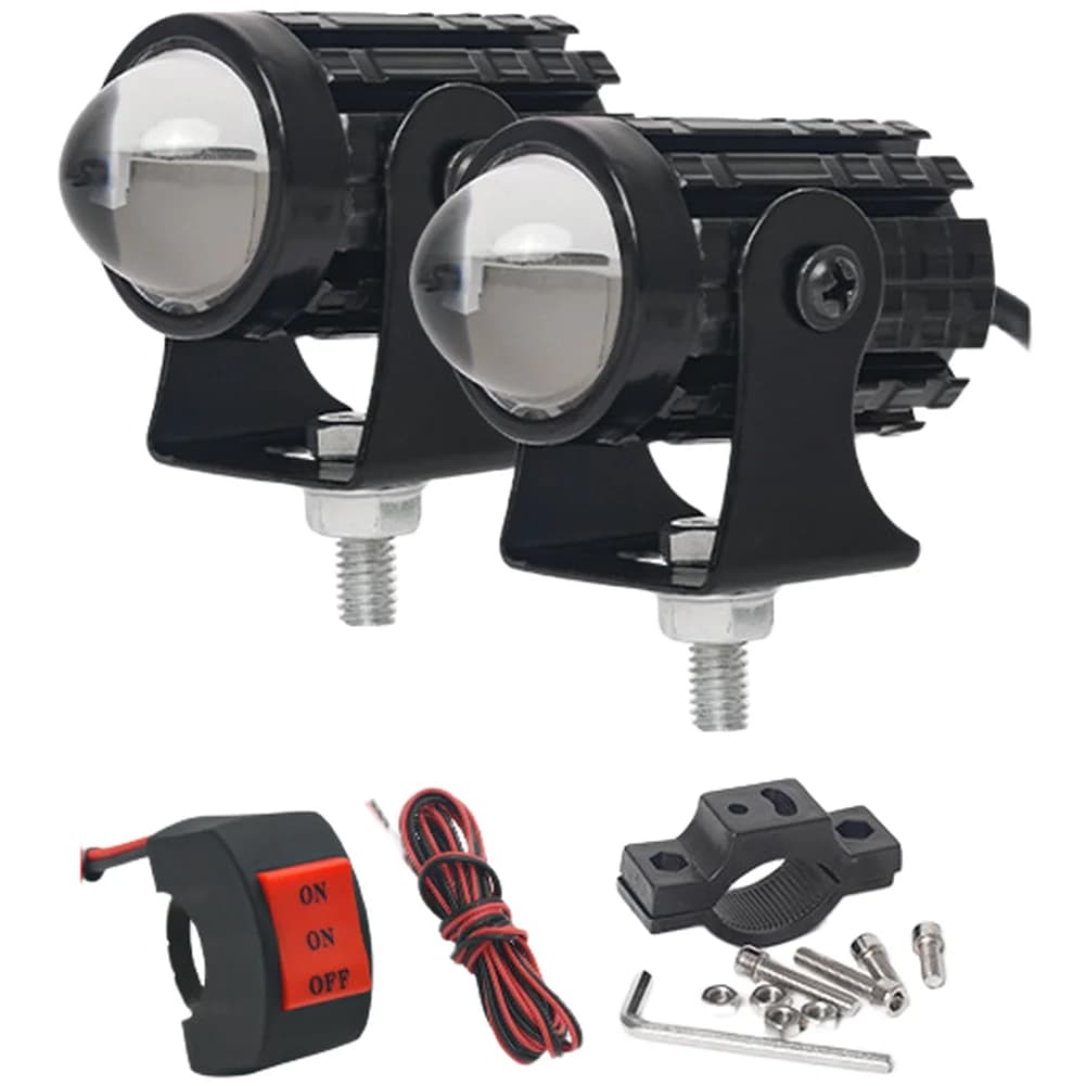 Faretto LED da 5 W Mini faro anteriore in acciaio per motocicli e biciclette Tensione 12-80 V IP67 Dissipazione del calore in alluminio impermeabile