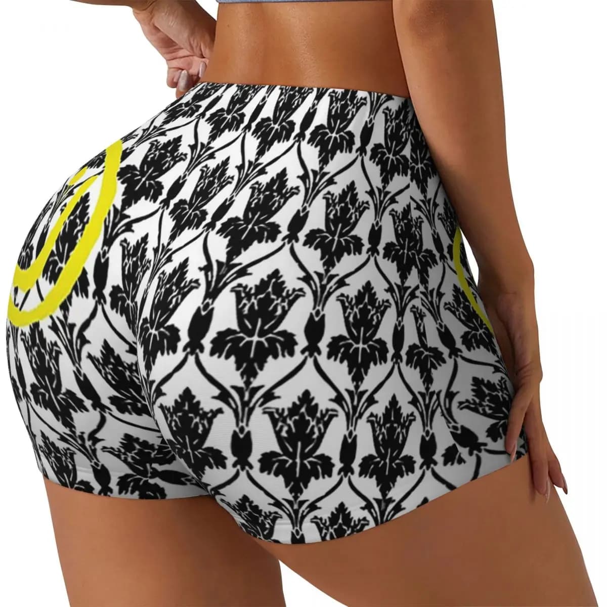 Pantaloncini da corsa per allenamento in palestra da donna con design personalizzato per carta da parati Sherlock Pantaloncini da yoga per motociclisti da pallavolo atletico
