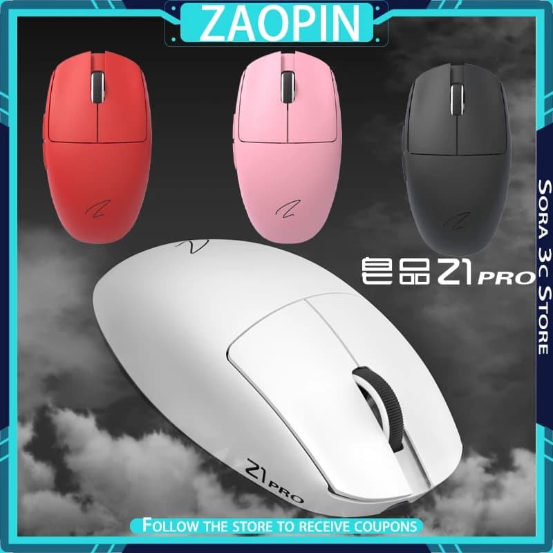 ZAOPIN Z1 PRO MAX Mouse Wireless Bluetooth Tri-Mode 4K/8K PAW3395/3950 NORDICO N52840 Computer Ufficio Mouse da gioco Accessori per PC