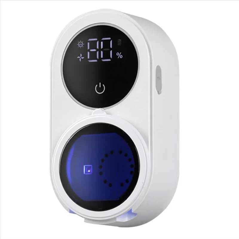 A94E-Smart Home Detergente portaspazzolino per la pulizia della luce del bagno Ventilatore Asciugatura Copertura rotante automatica Montaggio a parete