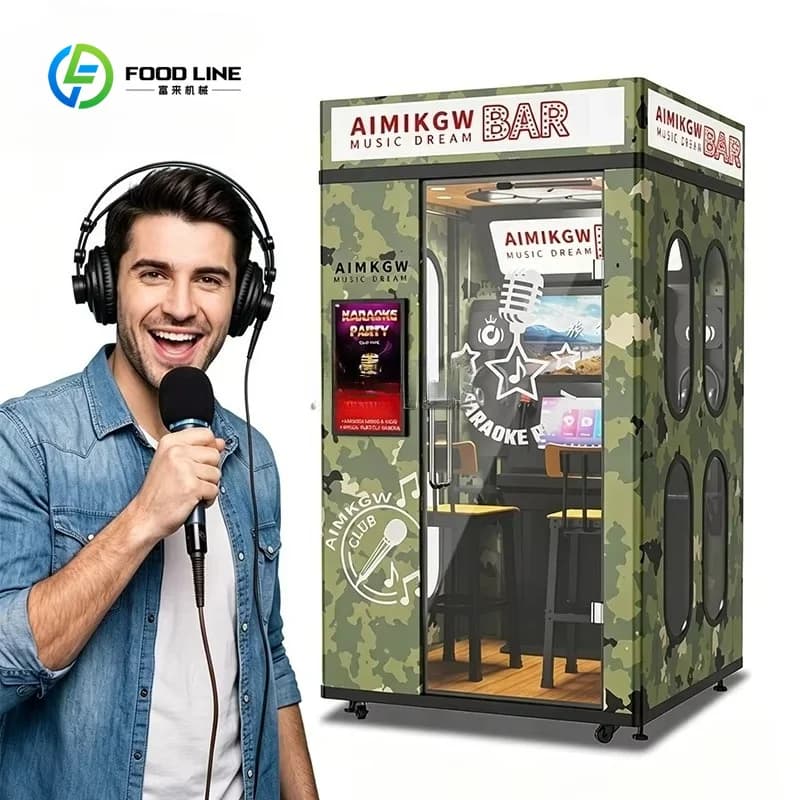 Customized Coin Operated Karaoke Machine Mini KTV Room Soundproof Singing Booth Multi-functional Jukebox with Recording System