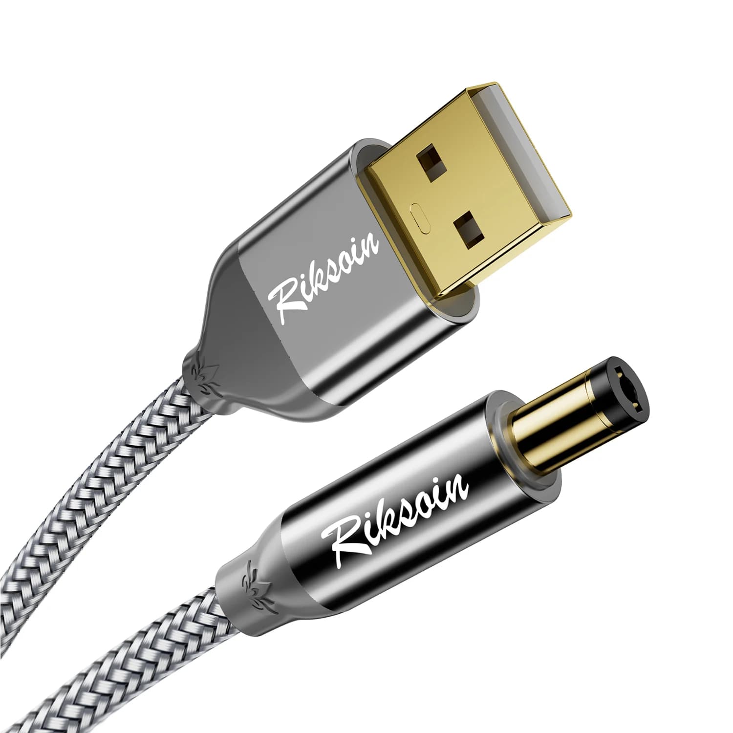 RIKSOIN USB to DC 5V Universal Power Cable, DC Plug 3.5mm Jack Charging Cord Compatible with TV Box, Sound field, Table Lamp