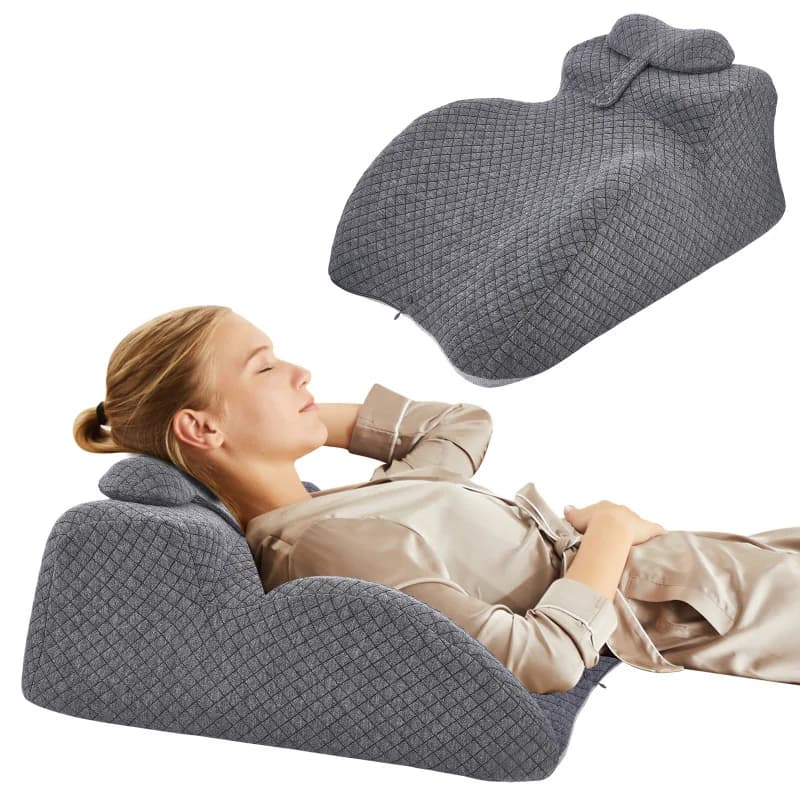 Cuscini a Rullo per il Collo, Cuscino a Forma di Cuneo e Cuscino in Memory Foam per la Lettura, Offre Supporto per Schiena e Gambe, Adatto per Letti e Divani