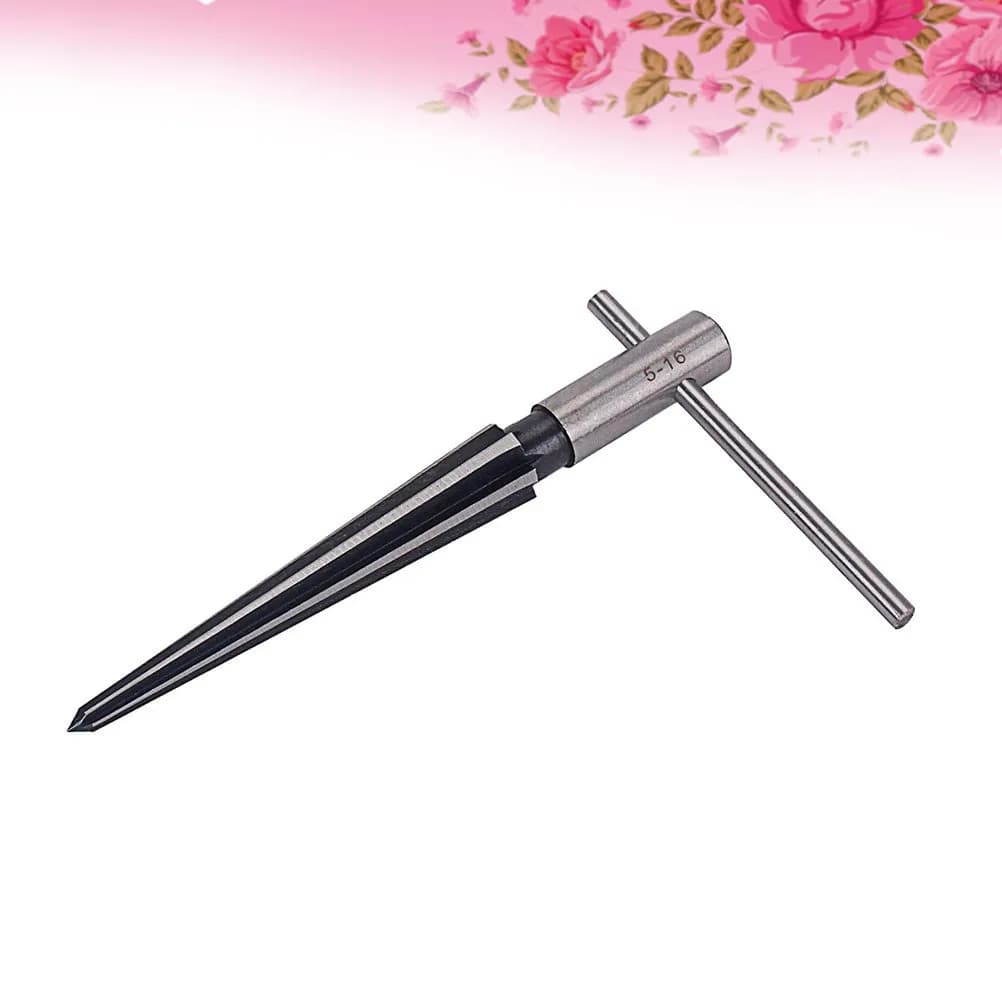 T Handle 6 Fluted Reamer Guitar Luthier Cutting Tool for Taper Holes Chamfers Inverted Taper Wood Board 5-16Mm R142 High Grade
