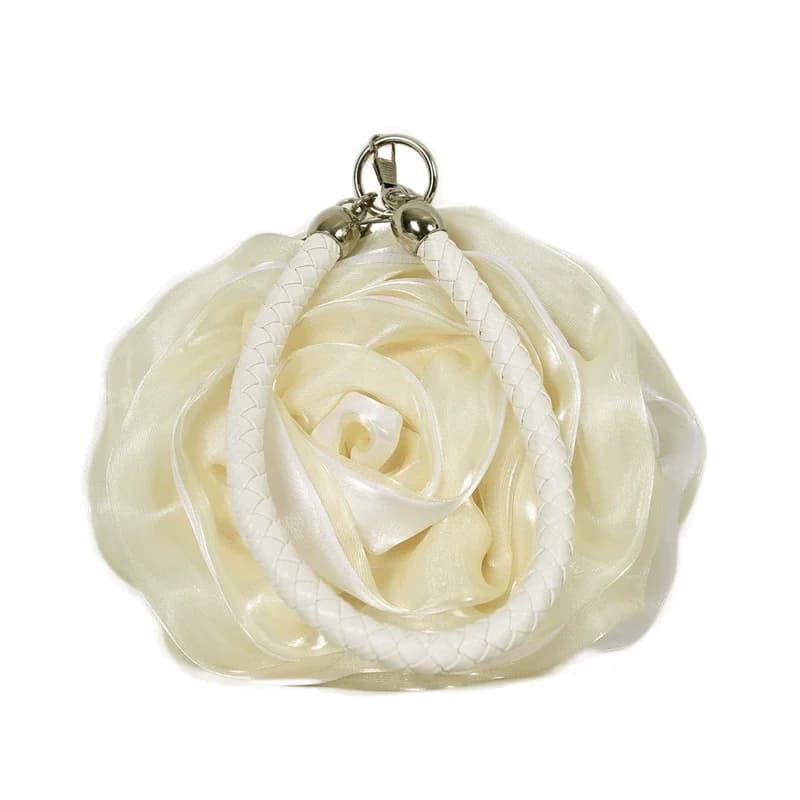 Borsa estiva nuova catena di fiori tridimensionali in seta borsa da pranzo portatile abito da banchetto versatile borsa da donna morbida e squisita