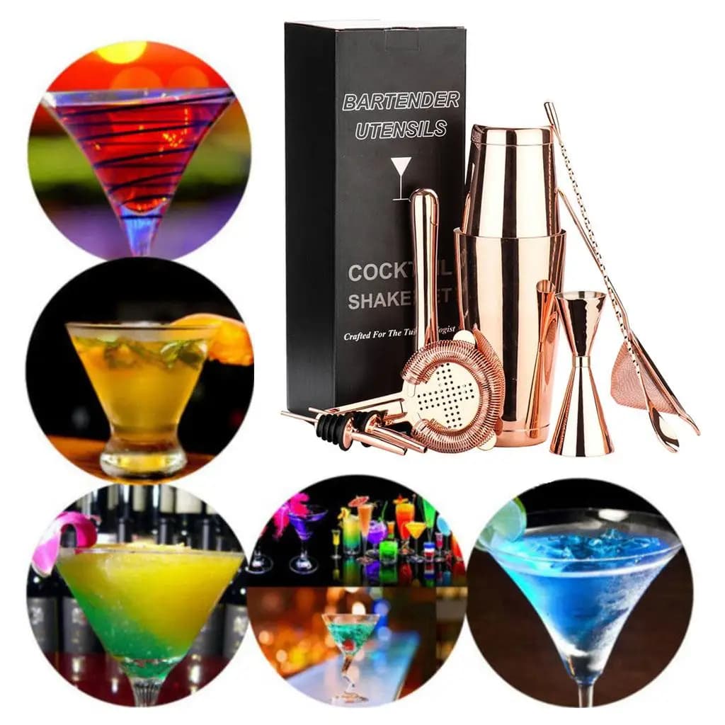 Kit da barista, set di shaker da cocktail da 8 pezzi per bevande miste, professionale
