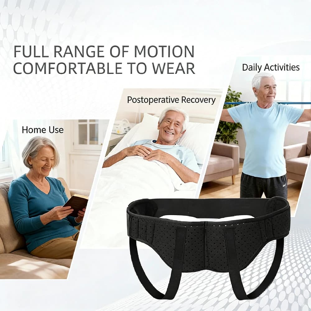 1PCS Hernia Belts,Adjustable Inguinal Hernia Support Belt for Men & Women with 2 Compression Pads，Hernia Support Truss