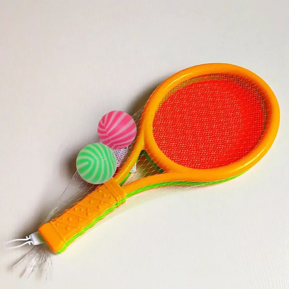 Set di racchette e palline da tennis e badminton per bambini, design compatto, leggero e vivace, migliora le abilità motorie, amicizia, famiglia