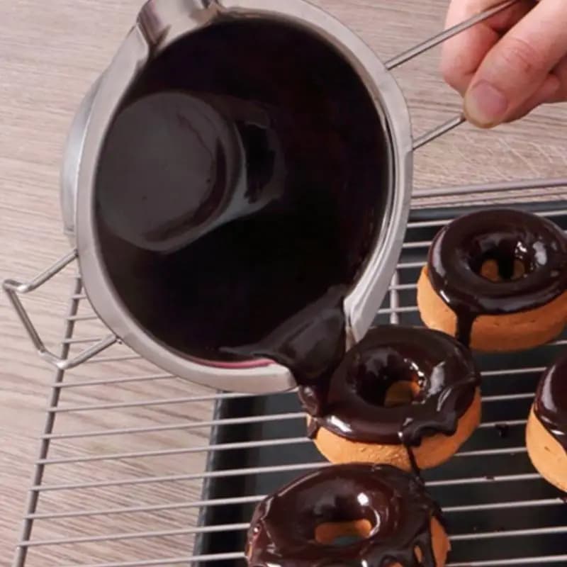 Pentola per sciogliere la cera delle candele con manico resistente al calore per sciogliere cioccolato, caramelle e forniture per la produzione di candele in acciaio inossidabile