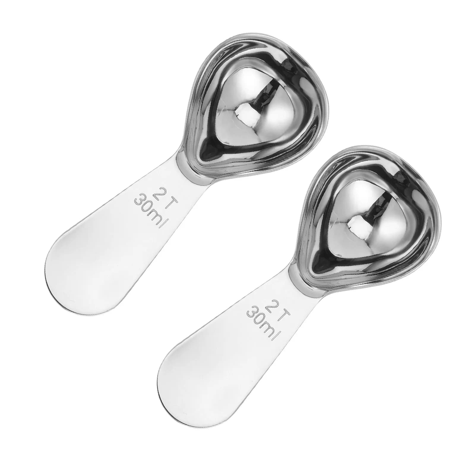 2Pcs Stainless Steel Coffee Measuring Spoon 30Ml Precise Ground Coffee Scoop for Espresso Protein Powder Tea Sugar Flour Kitchen