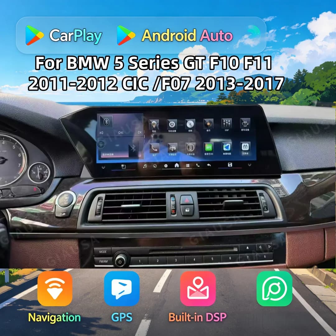 jo Android Radio GPS Navi Auto Carplay Touch Screen For BMW 5 Series GT F10 F11 2011-2012 CIC /F07 2013-2017 NBT Car Multimedia