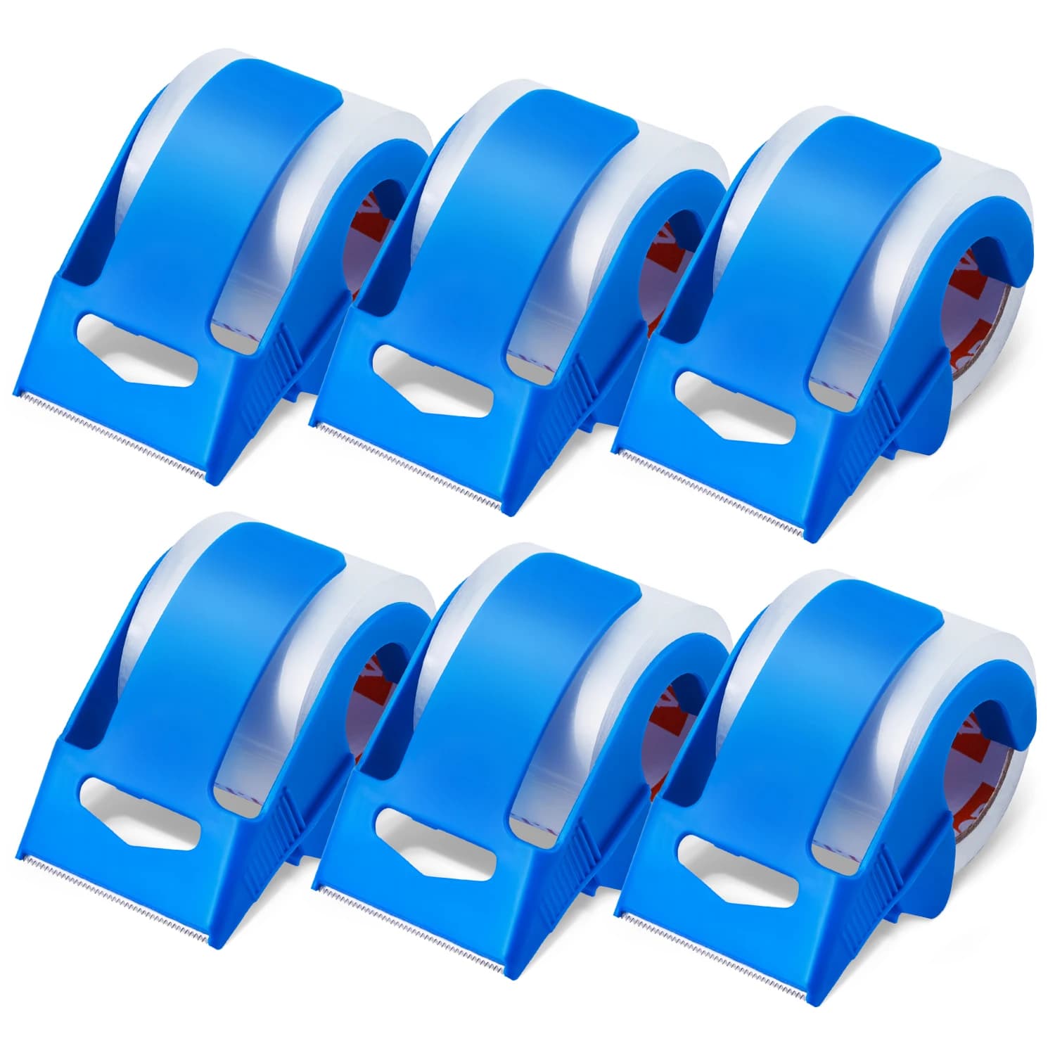 SucceBuy Transparent packing tape with 1.5 inch core, 6 rolls, with dispenser, 2.7 mil shipping tape, designed for moving boxes, post storage