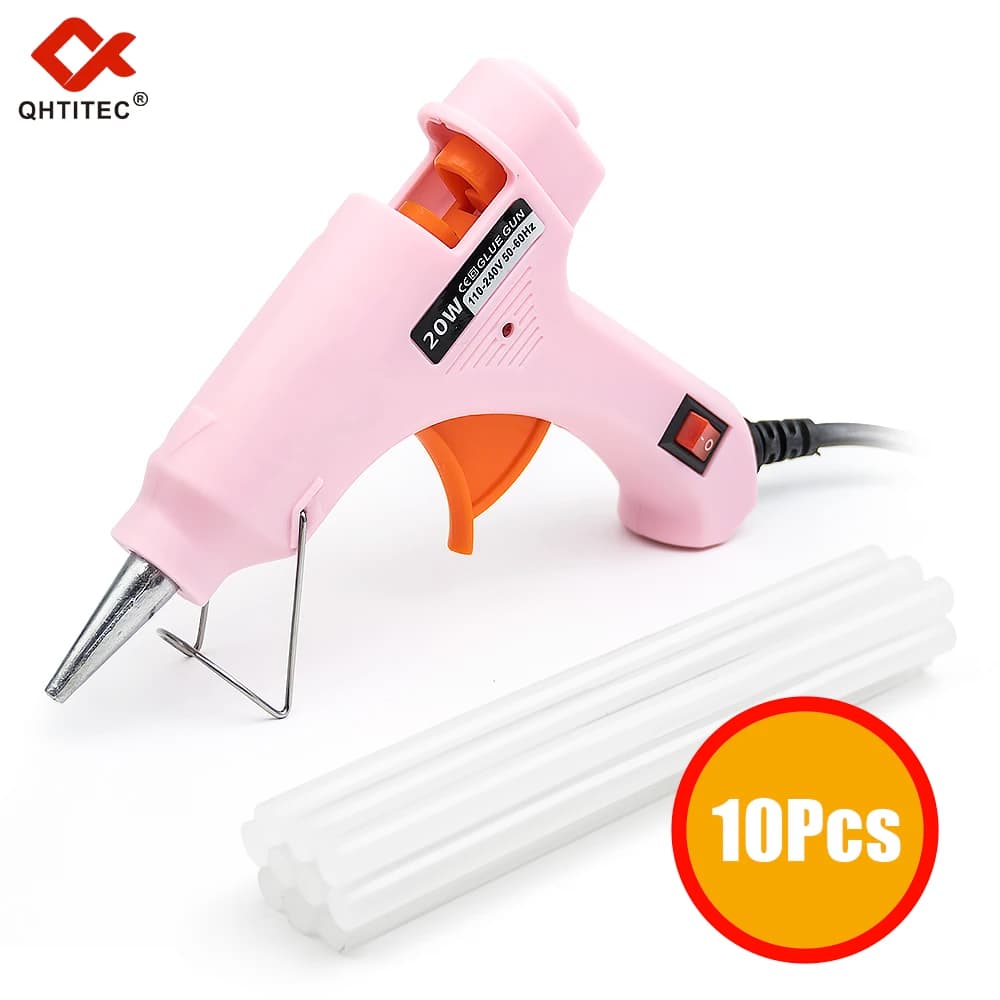 Pistola per colla a caldo JCD con interruttore per colla stick da 7 mm Mini pistola a caldo adesiva industriale Strumento di riparazione pistola per temperatura di calore elettrica