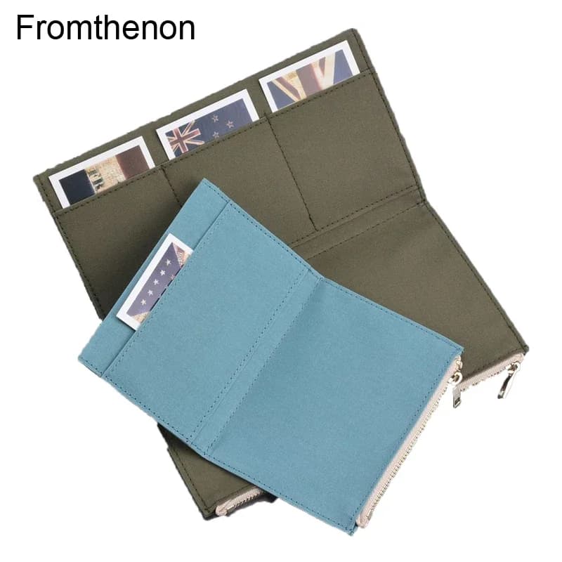 Fromthenon Borsa portaoggetti vintage per notebook dei viaggiatori Midori Tasca con cerniera Porta carte in tela retrò Borsa per documenti Cancelleria scolastica