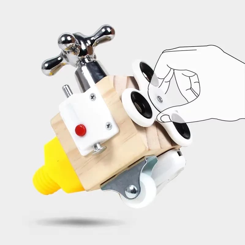 Giocattolo Fidget a cubo occupato in legno per bambini e adulti Tavole sensoriali da viaggio educative Montessori per l'apprendimento delle competenze di vita di base
