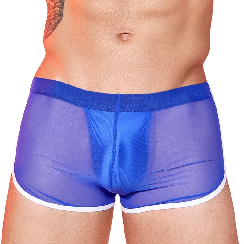 Boxer da uomo Intimo a rete ultra sottile U Custodia convessa Lingerie Mutande Sport Traspirante Body Sculpting Mutandine Freccia Pantaloncini