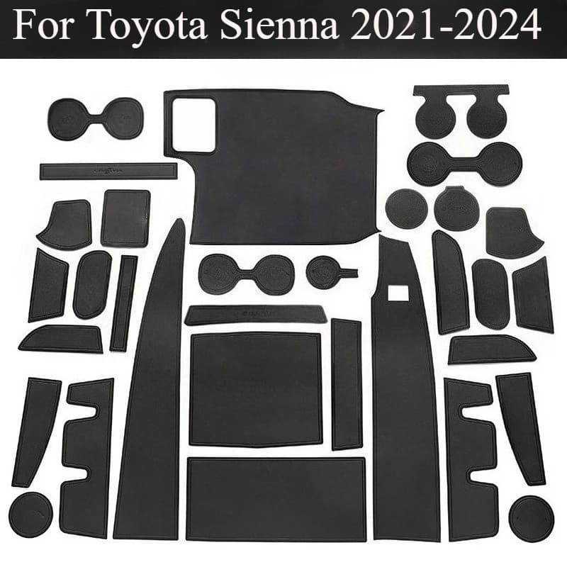 Tappetino in Pelle per Scanalature Porta Toyota Sienna 2021-2024, Cuscinetto Antipolvere per Vano Portaoggetti