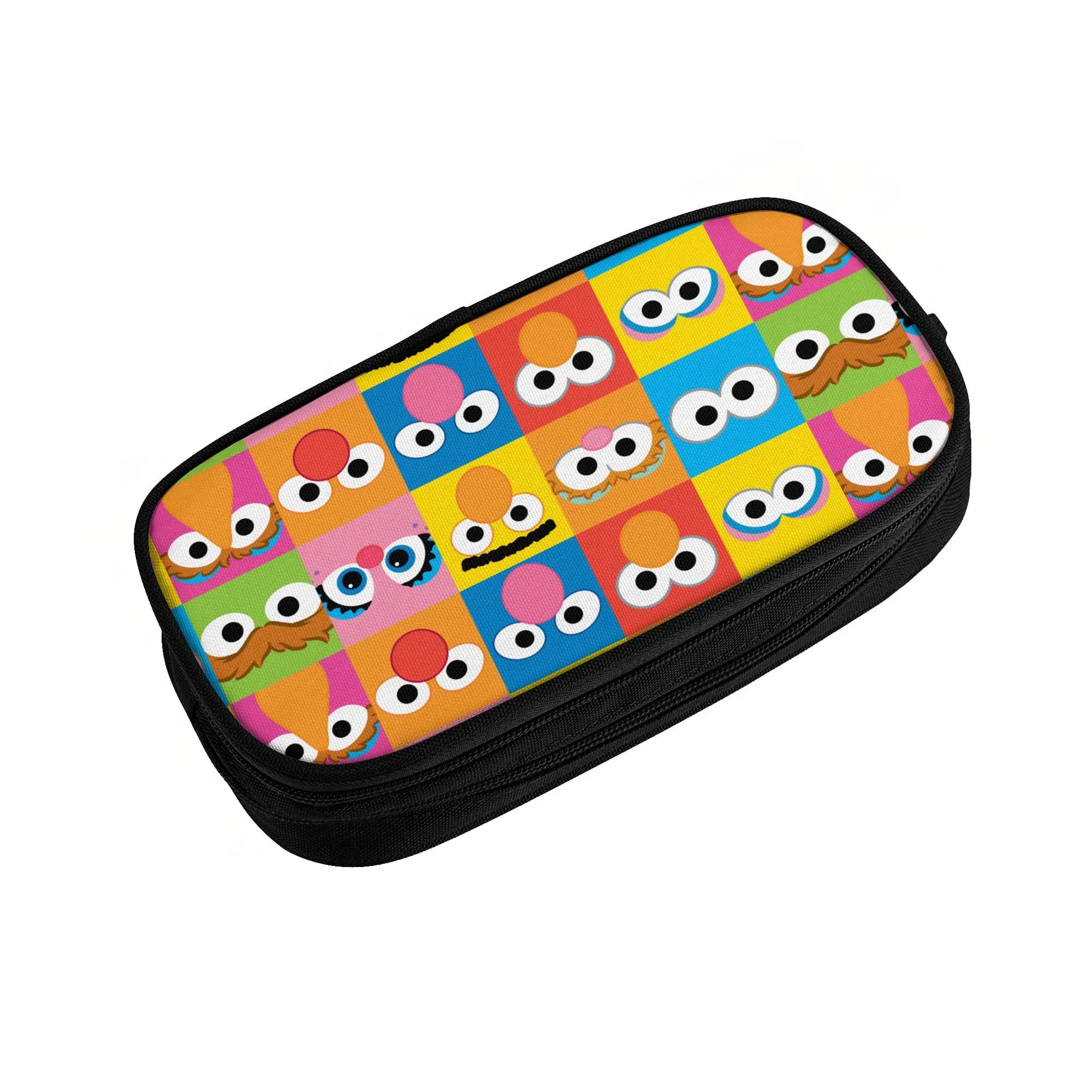 Astuccio con motivo occhi dei personaggi di Sesame Street, borsa creativa per ragazze e ragazzi, astuccio grande per materiale scolastico, regali, astuccio portapenne