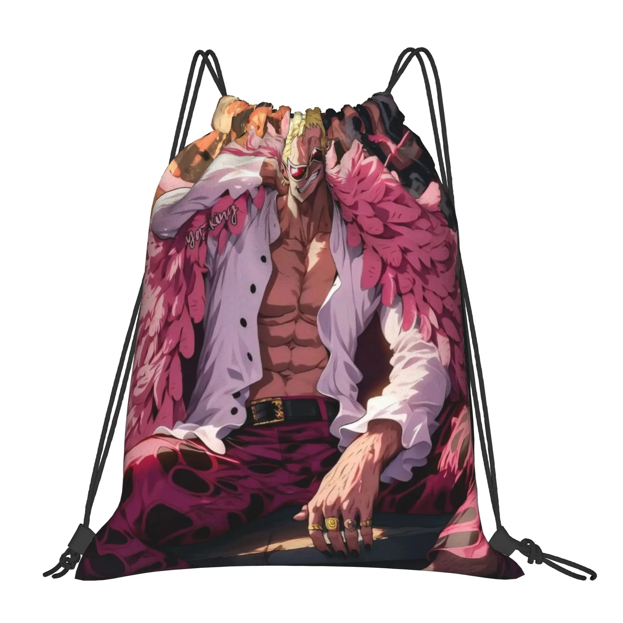 Zaini Portatili Doflamingo One Piece per Snorkeling, Borse con Coulisse per Equitazione, Zaini per Abbigliamento da Spiaggia e Immersioni