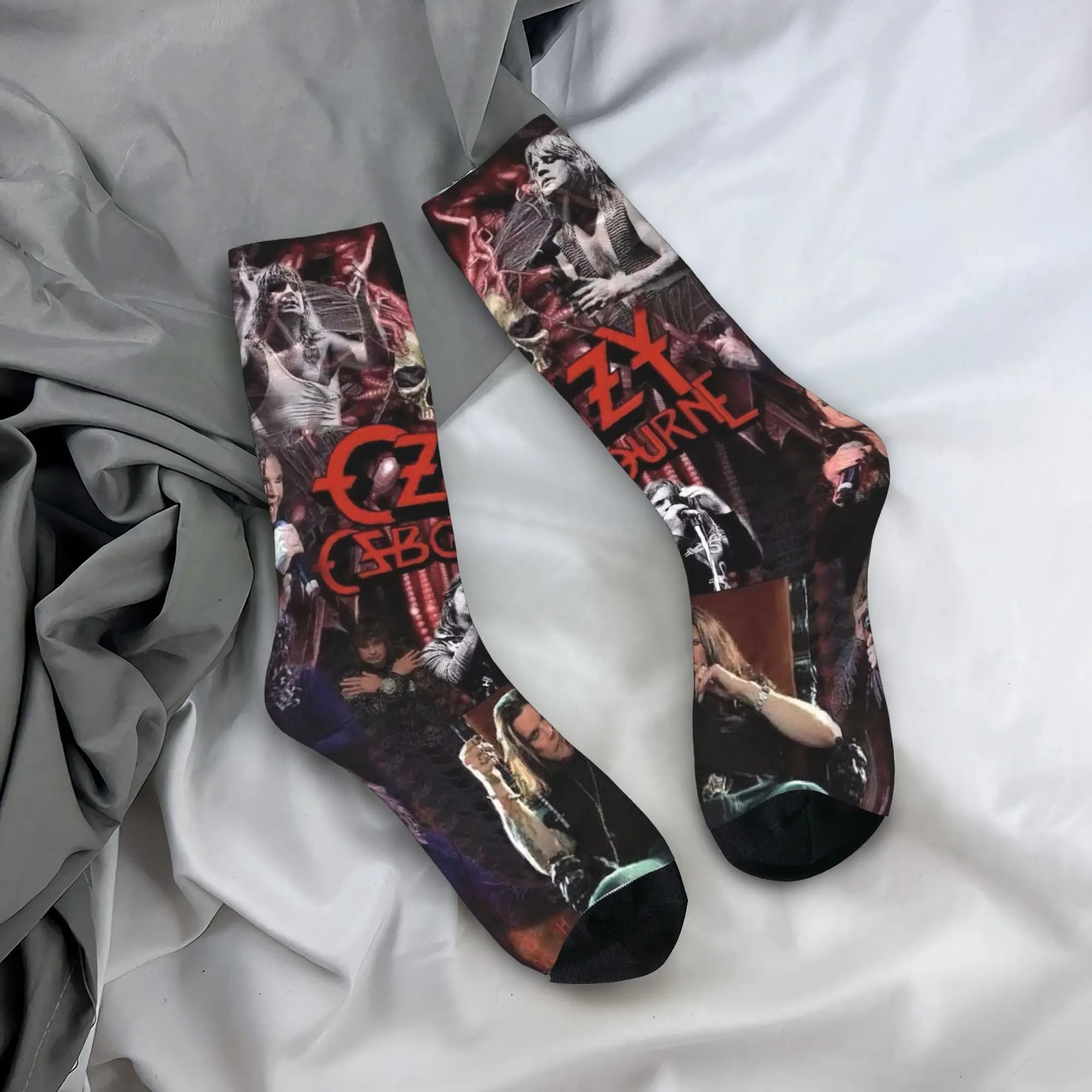 Calzini Personalizzati da Uomo Ozzy Osbourne, Unisex, Comodi e Caldi, Stampa 3D, Calzini da Rock Heavy Metal