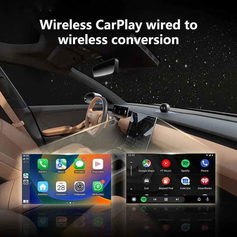 Adattatore Wireless CarPlay, Dongle Android Auto per Auto, Box Smart AI Plug & Play Supporta Telefoni iOS e Android con Audio HD WiFi 5G