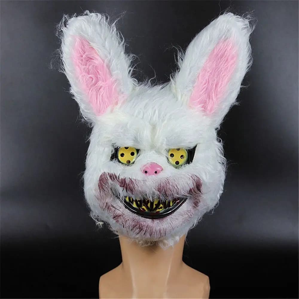 Halloween Mask White Bunny Rabbit Bloody Creepy Halloween Horror Killer Masque Scary Adult Mask