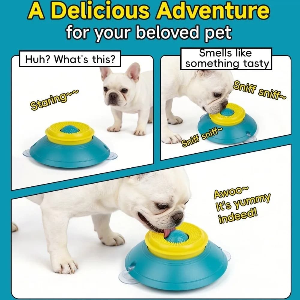 Anti-Choking Dog Licking Bowl Food-Grade Non-Slip Base Slow Feeder Dog Bowl Massage Dot with Rolling Ball Pet Feeding Bowl