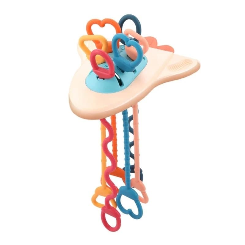 Estrattore in plastica Sonaglio Anello Educativo Massaggiagengive Giocattolo da masticare Regalo sensoriale per bambini 15UB