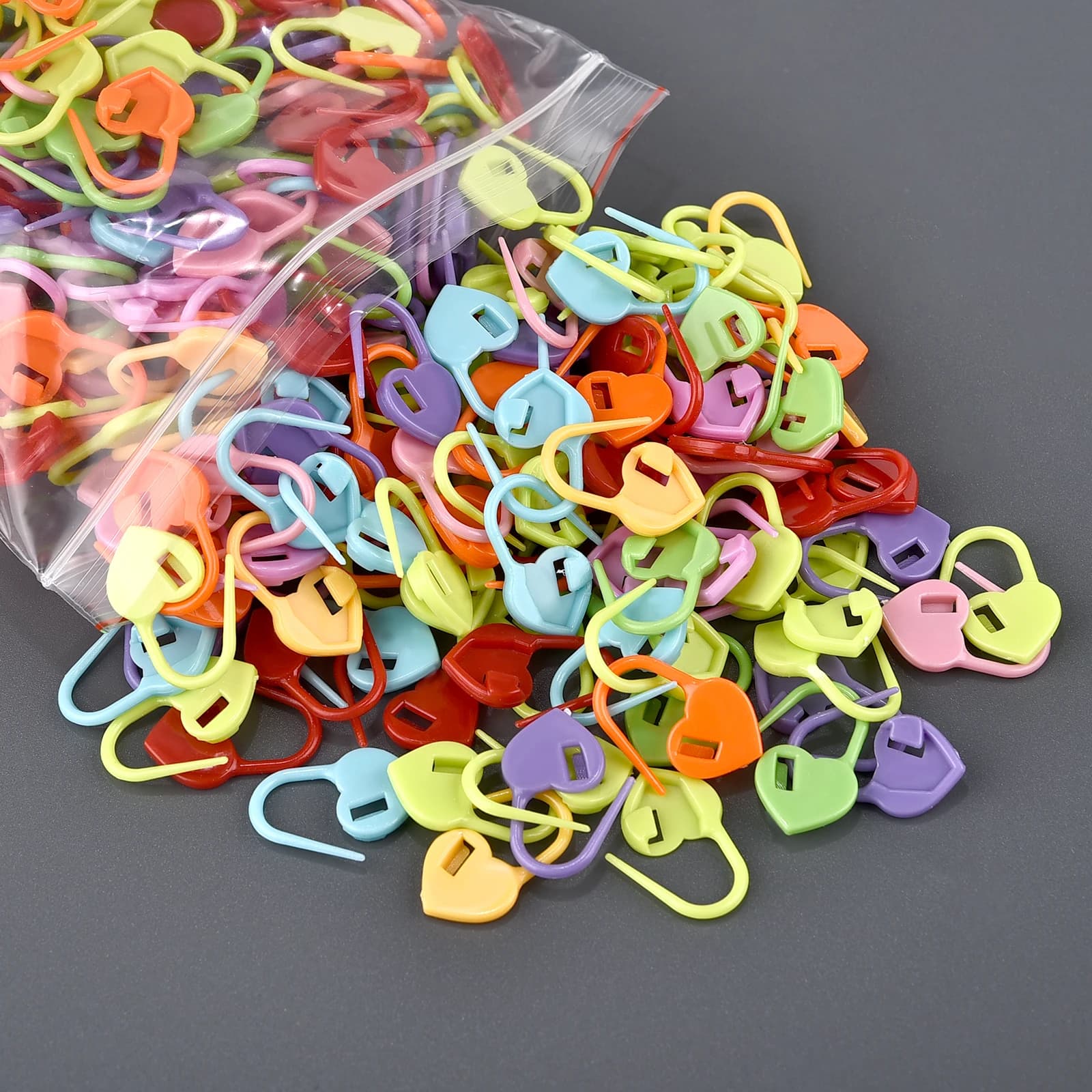100-1000pcs Mini Knitting Crochet Locking Stitch Markers Can Baby Greeting Card Plastic Markers Holder Needle Clip Craft