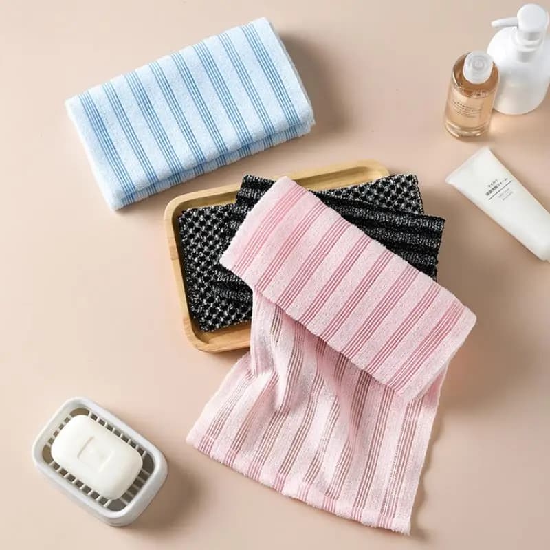 Exfoliating Bath Towel Ultra-Long Shower Scrubber for Back Antibacterial Foam Washcloth Multi-Use for Shower Skincare