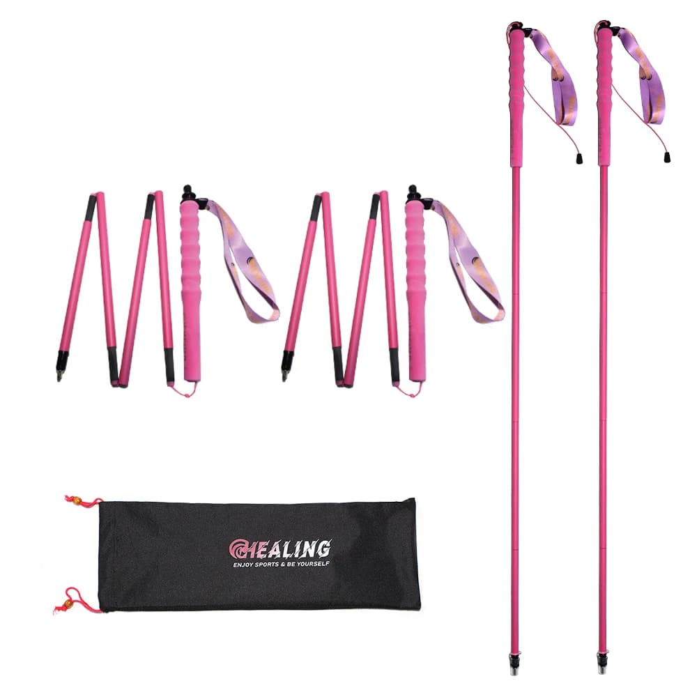 Modern Carbon Fiber Trekking Pole 5-Section Lightweight Canes With EVA Handle Folding Hiking Stick