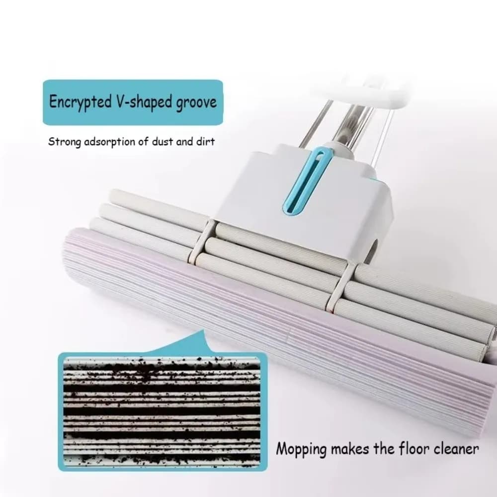 28cm Folding Cotton Mop Head PVA Sponge Foam Reusable Roller Sponge Mop Head Washable Fast Cleaning Dust Mop Head Refill