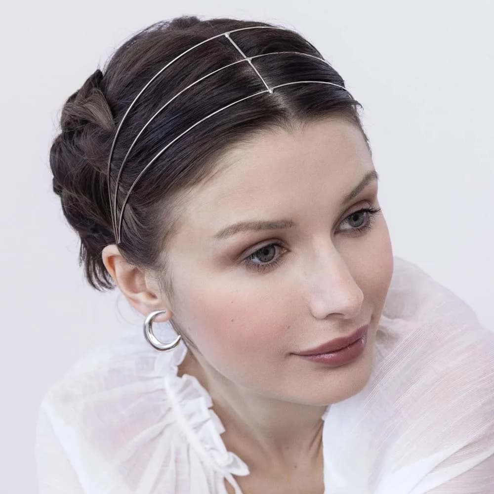 Stonefans Fascia per capelli in metallo Gioielli da donna da sposa Moda Sposa Designer Berretto per testa indiano Cappello Accessori per capelli per spettacoli di ballo di fine anno