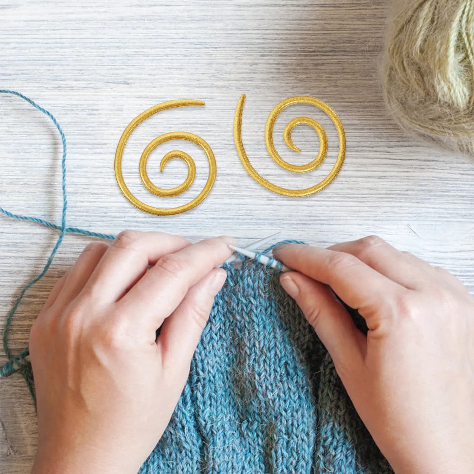 Set di 6 Ferri da Maglia a Spirale in Lega, Resistenti all'Usura, per Lavori Fai-da-Te, Accessori Portatili per Maglioni, Sciarpe, Guanti, Calzini e Cappelli